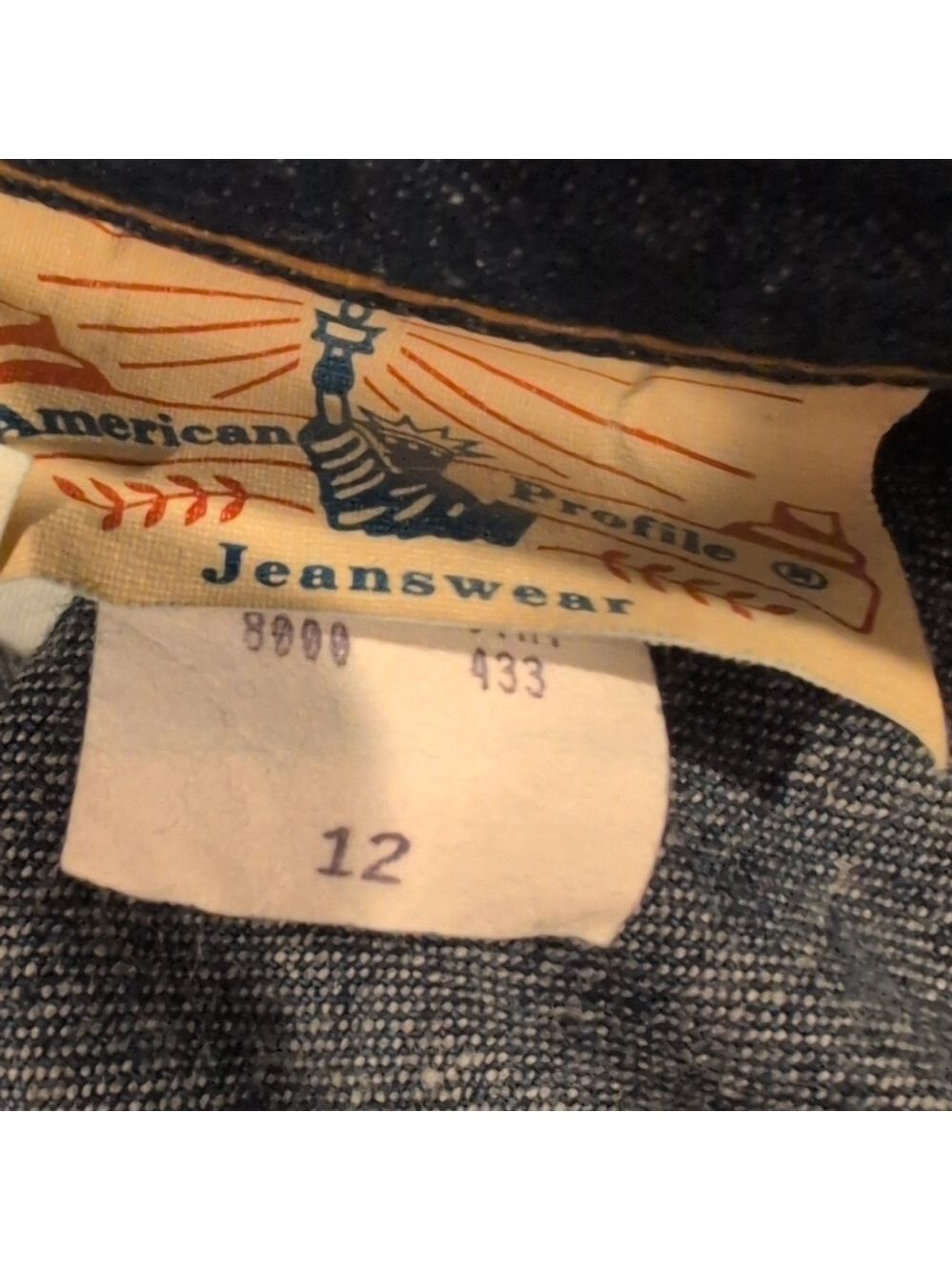 American Profile Jeanswear Midi Skirt, Two side pockets , True Vintage, size 12 - Picture 7 of 7